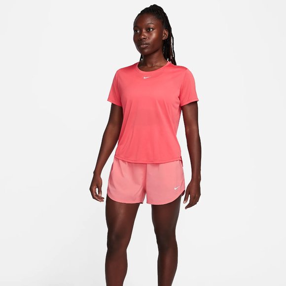 Nike Women's Dri-FIT Ultra High-Waisted 3" Brief Lined Shorts Small Coral NWT - Picture 1 of 13